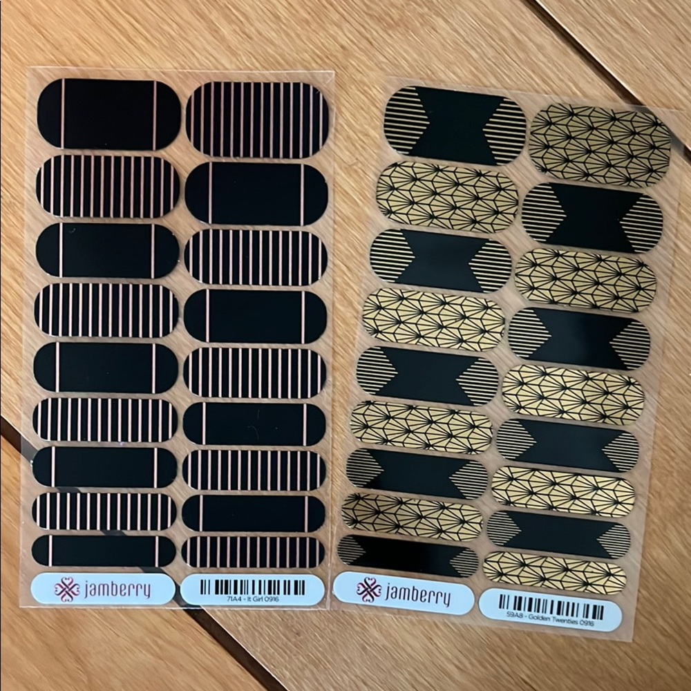Jamberry Strips Never Used, It Girl and Golden Twenties